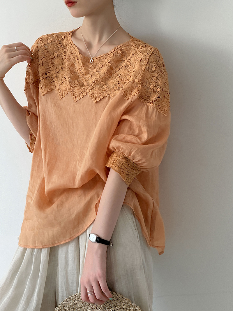 Women'S Fashion Jersey - 2026 Vrouwen Zomer 100% Linnen Blouses