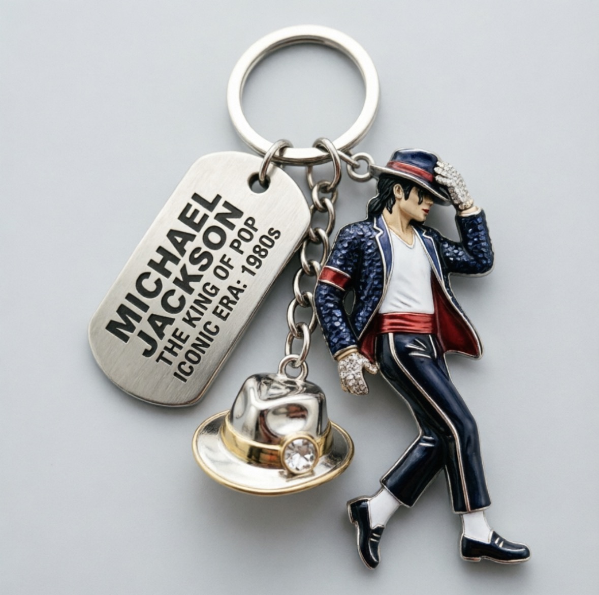 Women Fashion Rings - Michael Jackson sleutelhanger, klassieke danskoning hanger