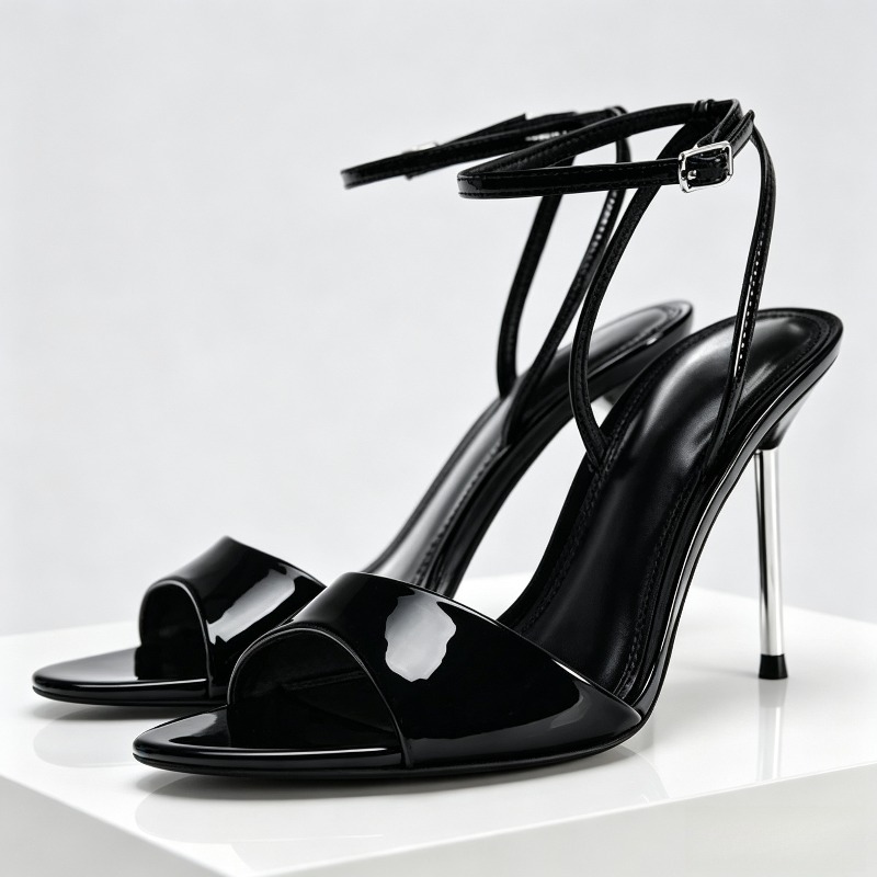 Women Fashion Brand - Mode Lakleer Hoge Hak Sandalen Vrouwen