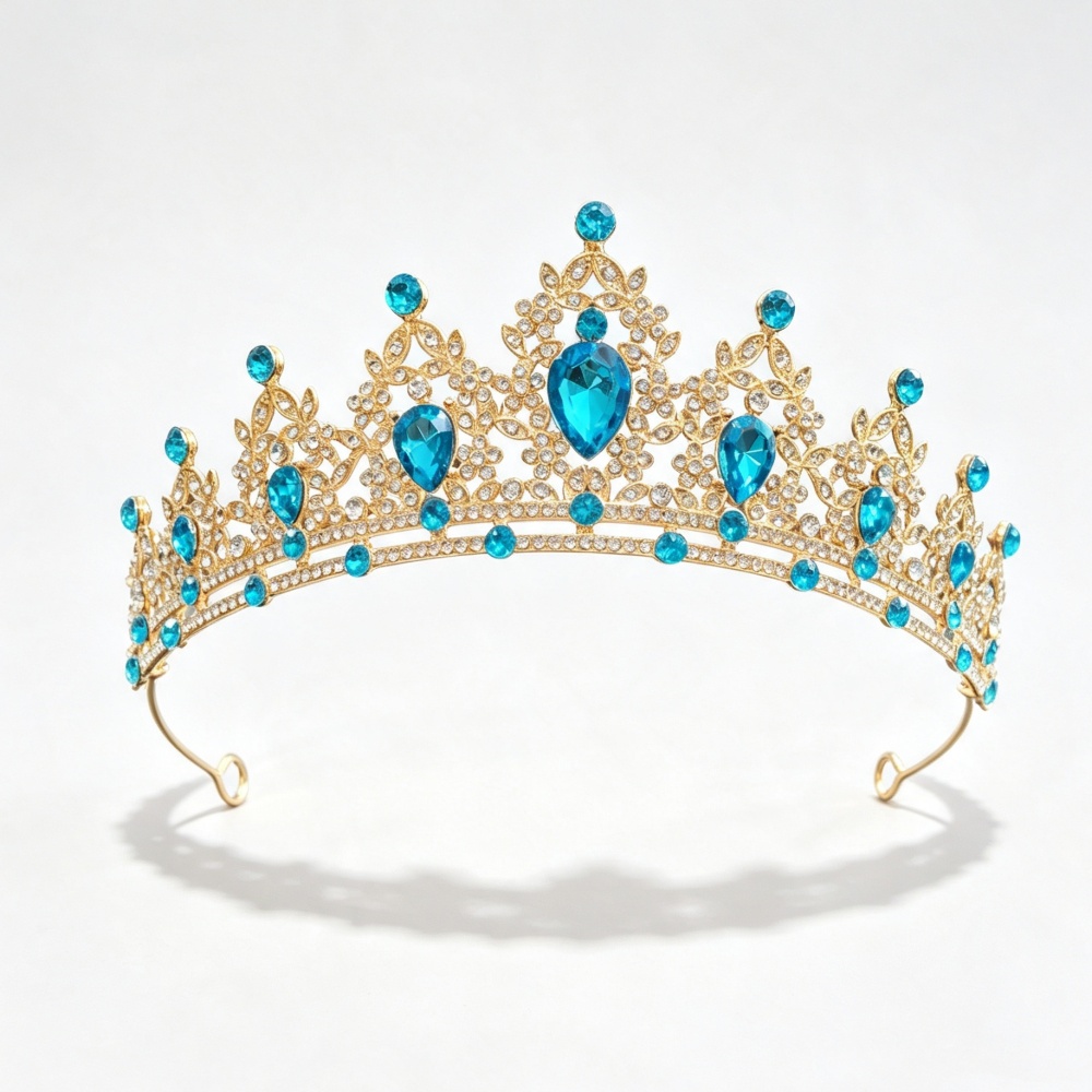 Women Queen Fashion - Luxe prinsessenkroon voor dames meisjes blauwe