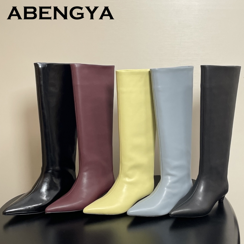 Women'S Fashion Boots 2025 - 2025 Herfst Winter Kitten Hakken Kniehoge