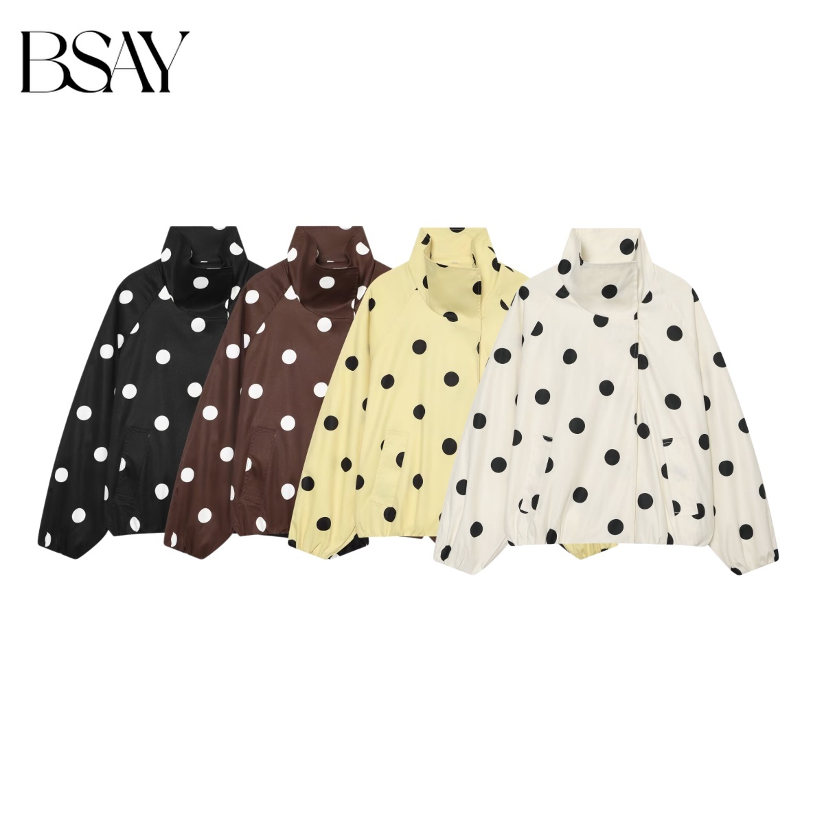 Women'S Fashion Bomber Jacket - BSAY 2026 Nieuwe Damesmode Veelzijdige Polka