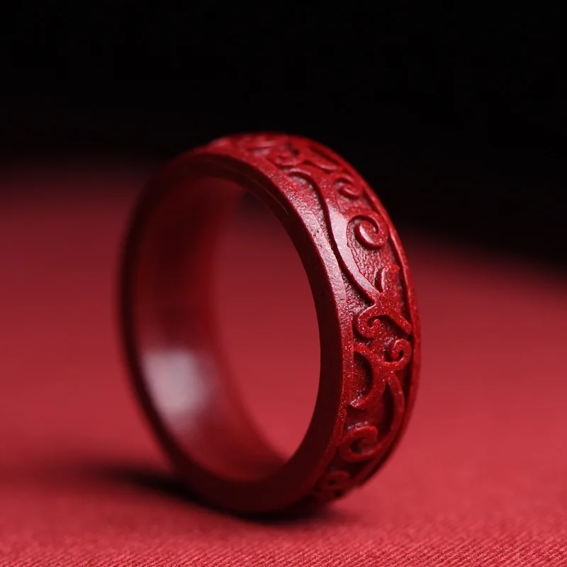 Women Fashion Rings - Natuurlijke Authentieke Cinnaber Ring Cadeau Vriendin