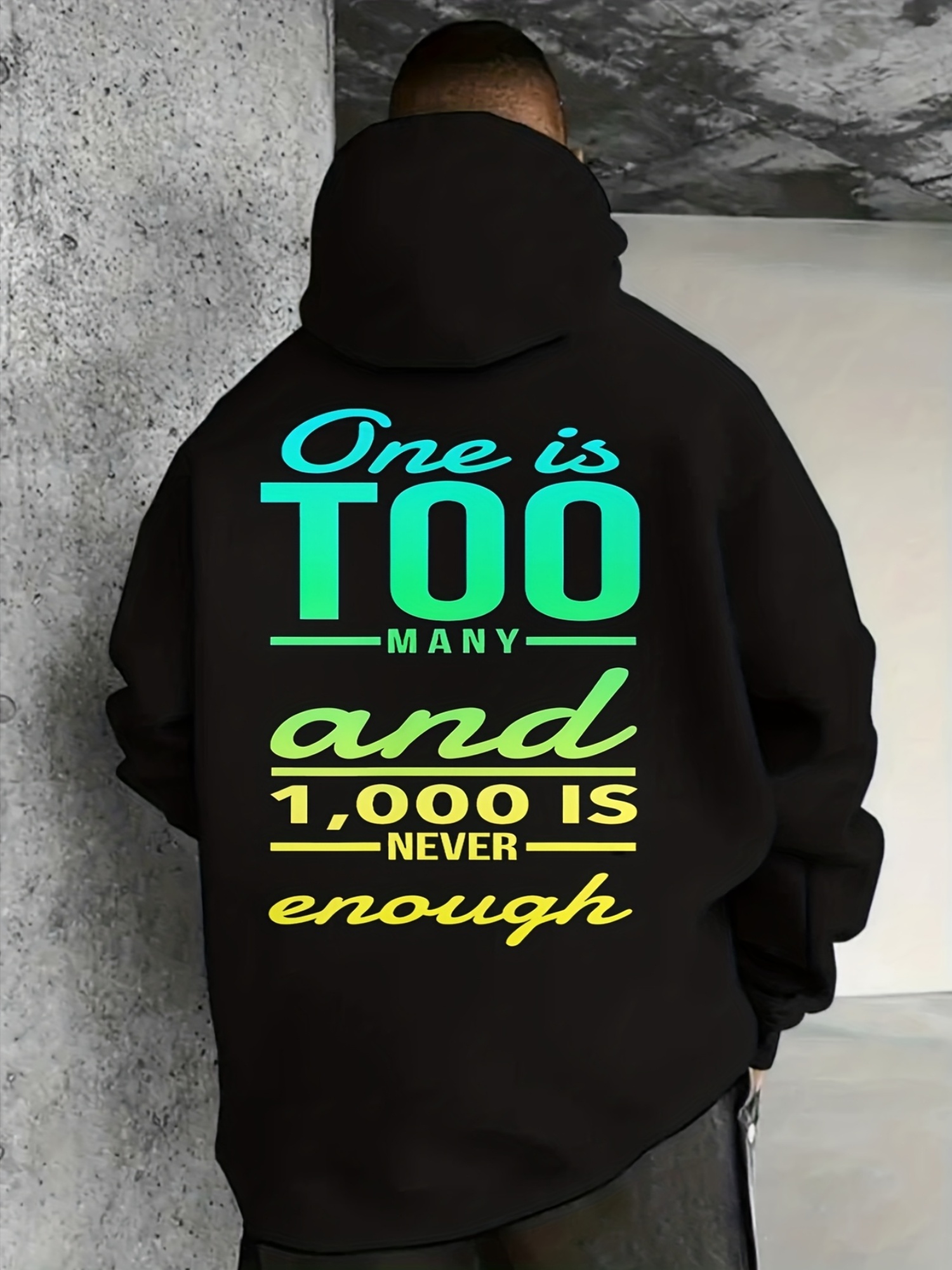 Women'S Fashion Edgy - Klassieke zwarte pullover hoodie met kangoeroezak,