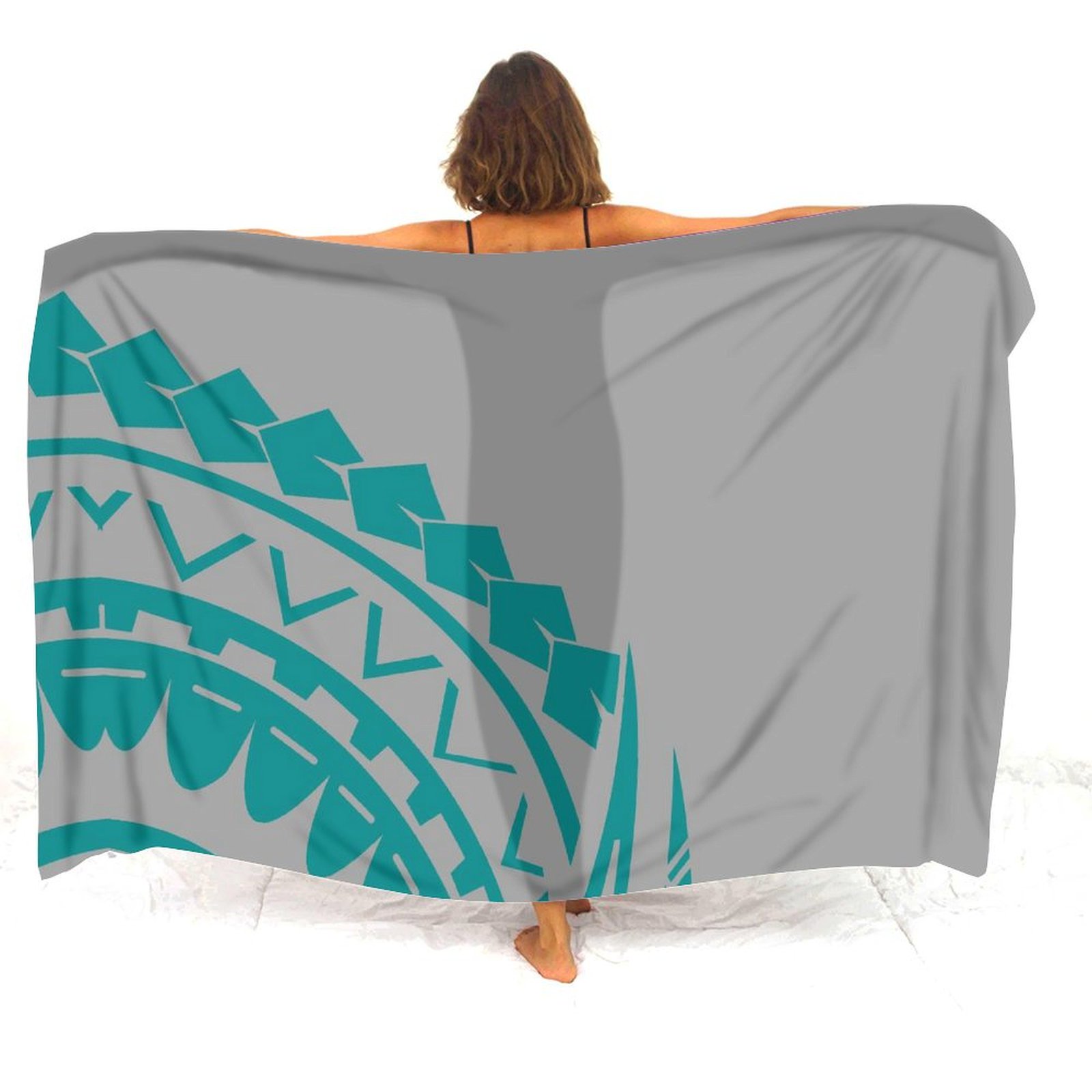Printed Wrap Skirt - Aanpasbare Polynesische Bloemen Strand Sarong Vrouwen