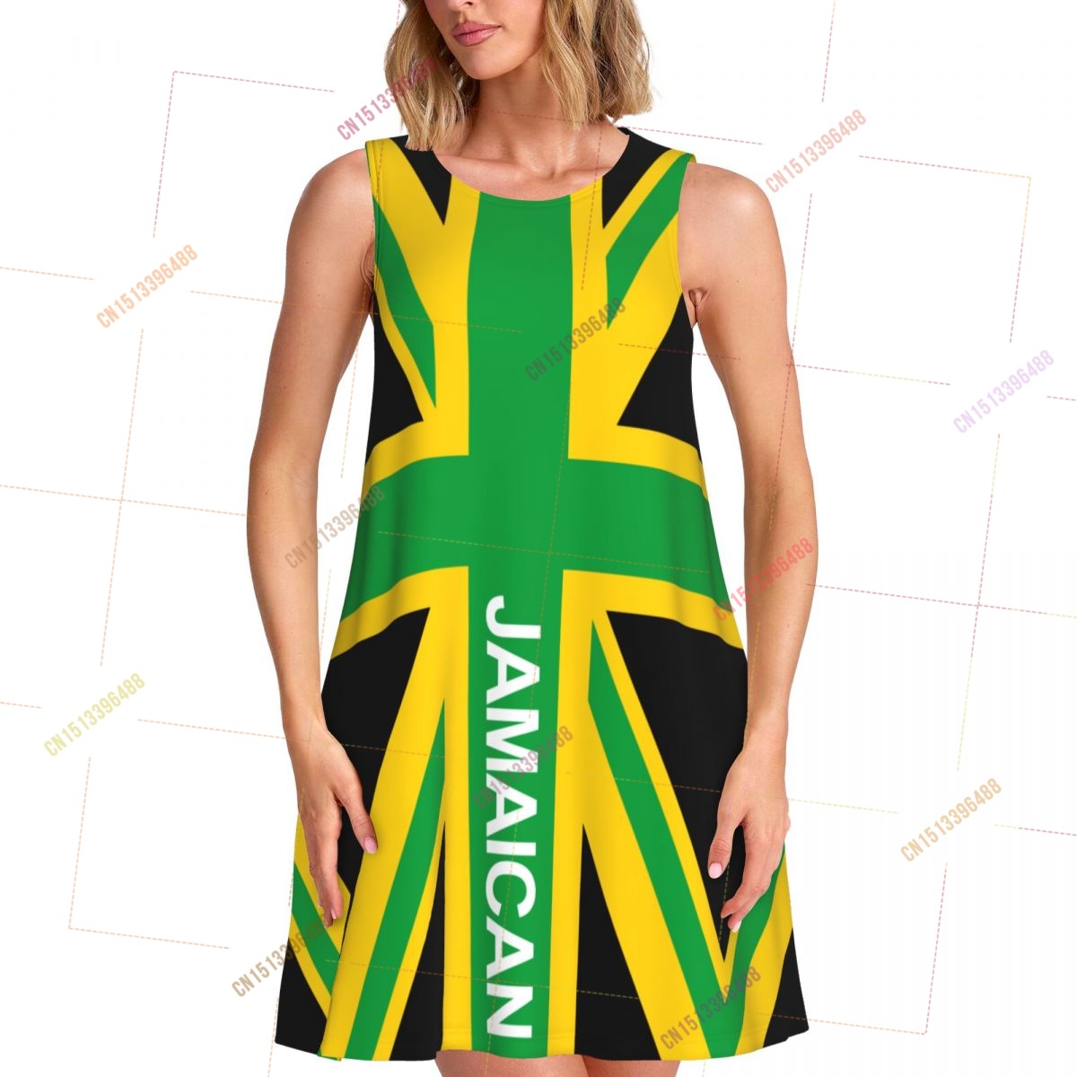 Women Fashion Uk - 2026 Jamaica UK Flag Damesjurk O-hals