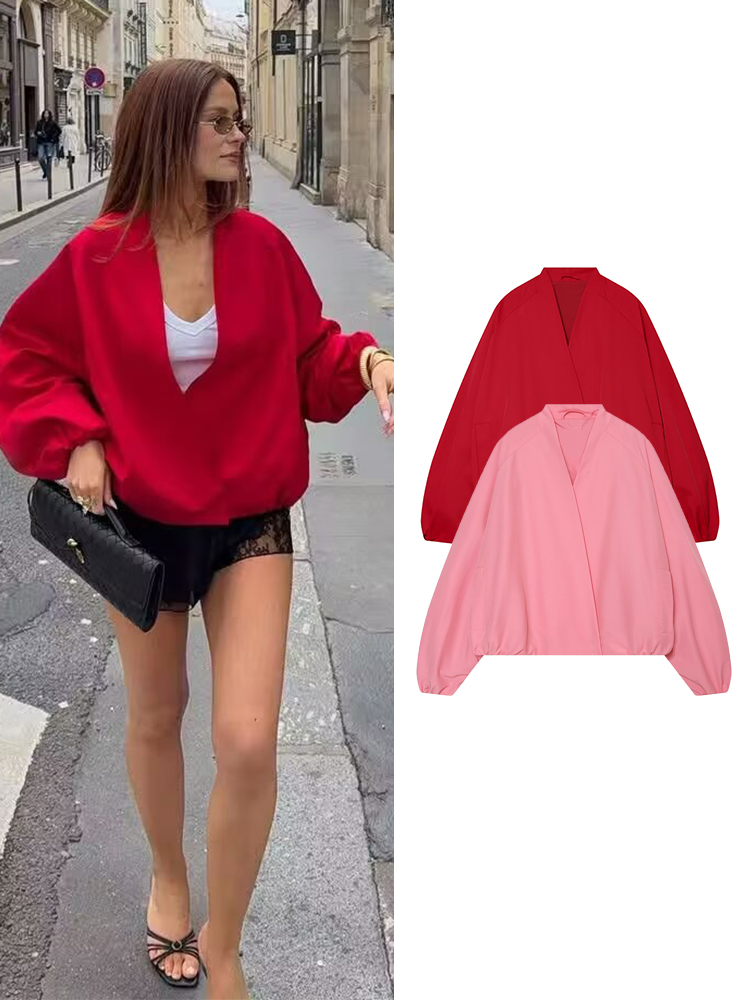 Women'S Fashion Bomber Jacket - TFMLN Dames Korte Bomberjack Chique Lange