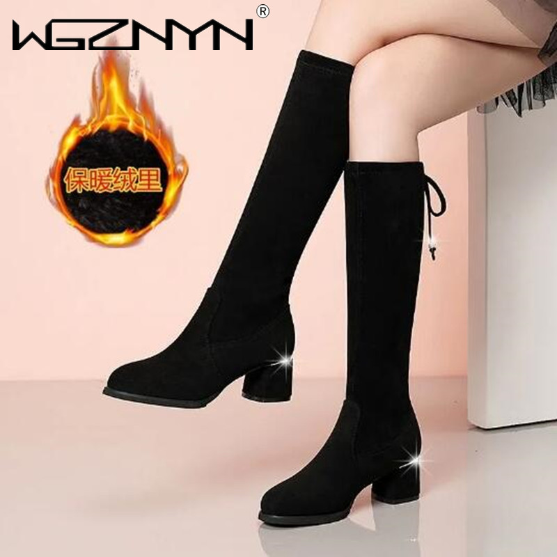 Women'S Fashion Boots 2025 - Vrouwen Herfst Winter Zwarte Knie Laarzen