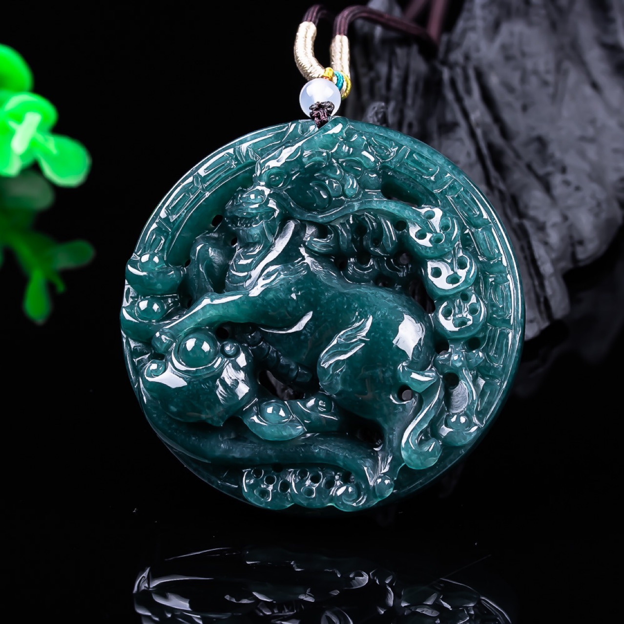 Women Fashion Necklace - Birmese Jadeïet Draak Hanger Edelsteen Echte