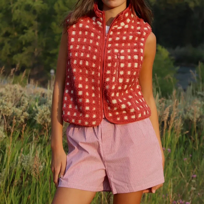 Women'S Fashion Quilted Jacket - Damespolarfleecevest Nieuw casual mouwloos jack Opstaande