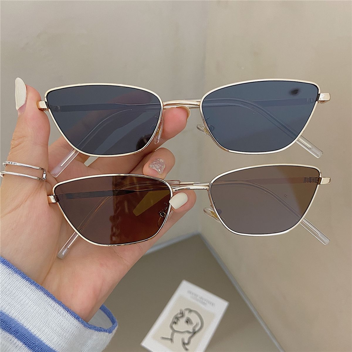 Women'S Fashion Eyewear - Modieuze ruitvormige metalen zonnebrillen voor dames,