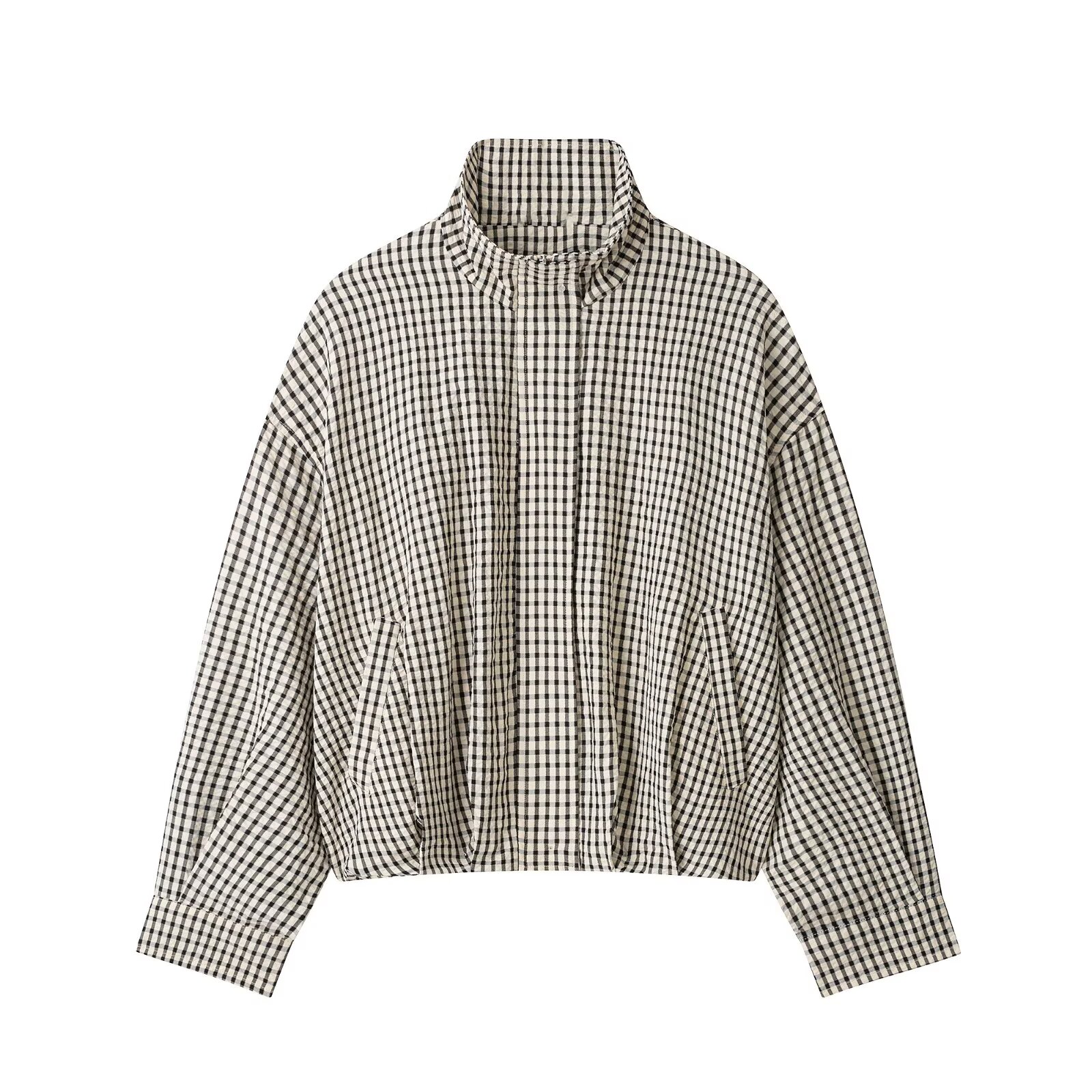 Women'S Fashion Bomber Jacket - Fanan 2026 Zomer Vrouwen Mode Plaid