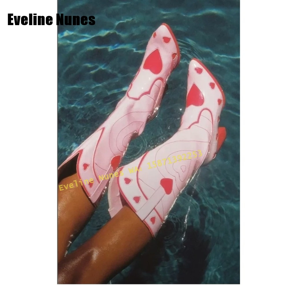 Women'S Fashion Boots 2025 - Roze Hart Ruimte Cowgirl Laarzen Puntschoen