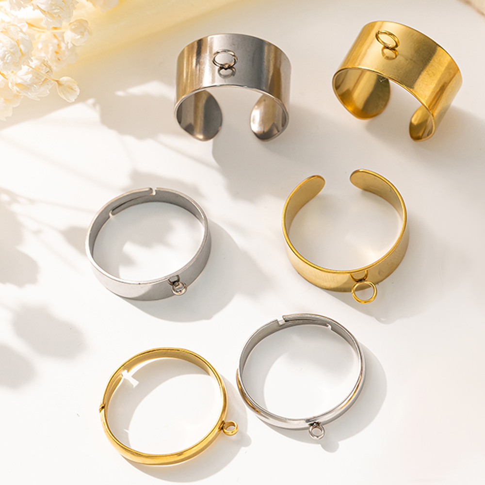 Women Fashion Rings - 5 stks/partij Rvs Goud Kleur Open