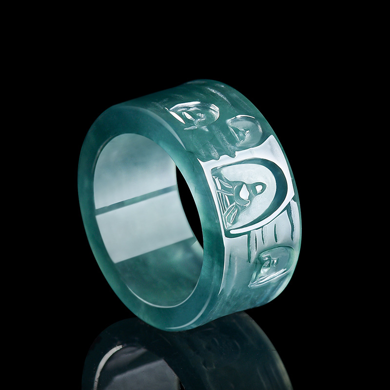 Women Fashion Rings - Natuurlijke Birmese Jadeïet Boeddha Ring Luxe