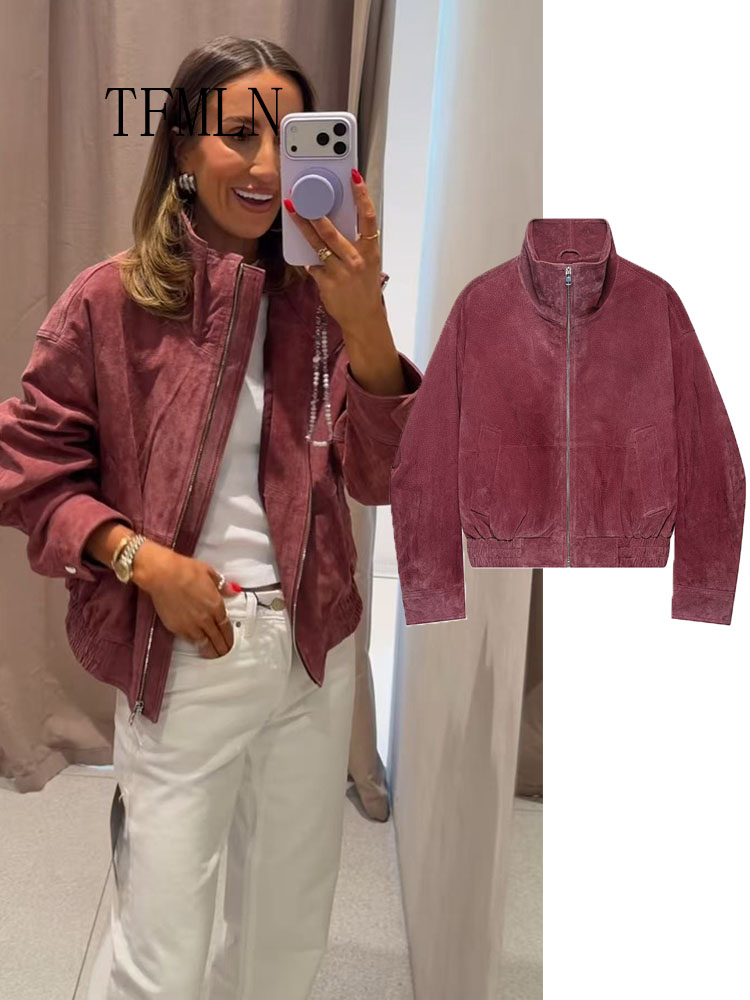 Women'S Fashion Bomber Jacket - TFMLN 2026 Herfst Winter Bomberjacks voor