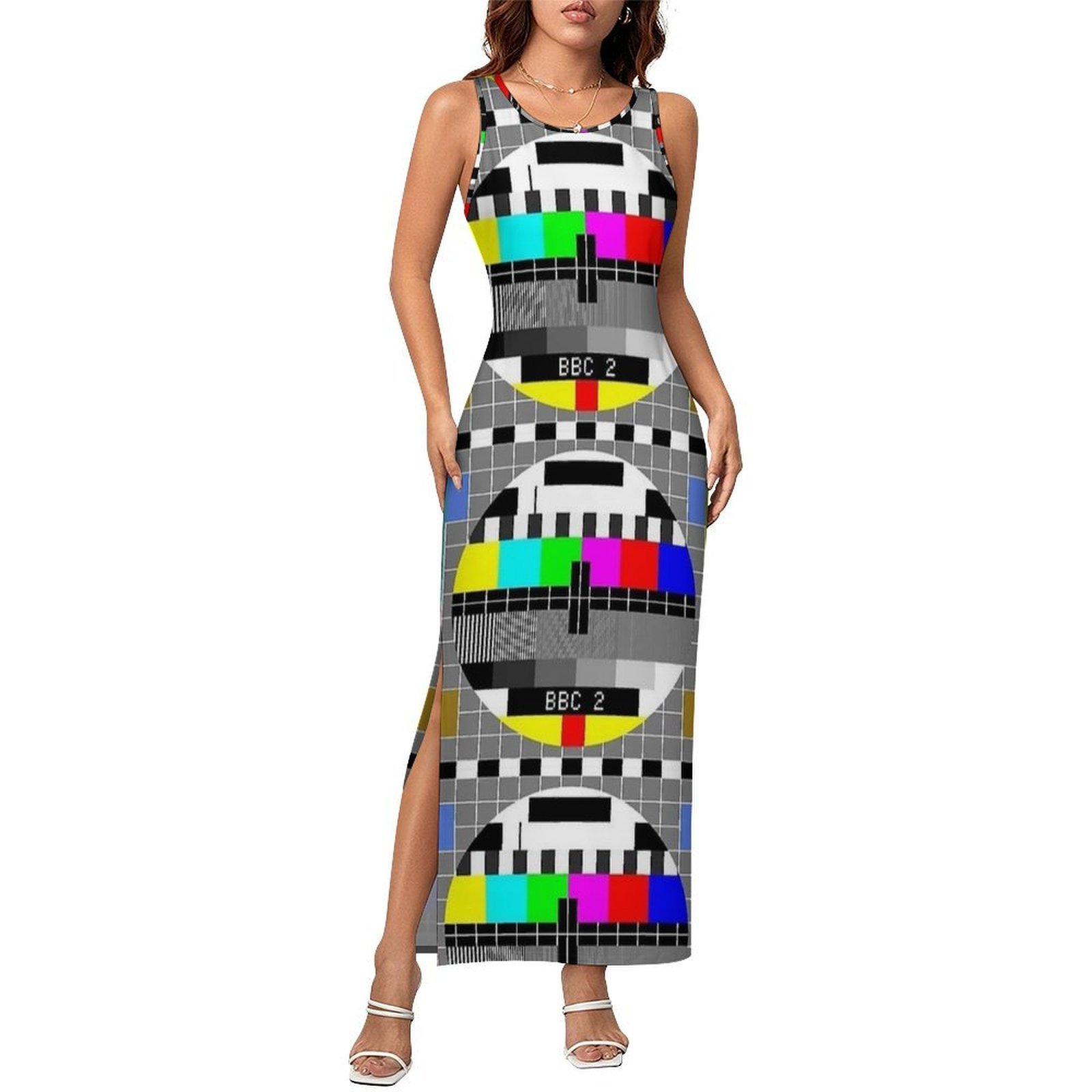 Women'S Fashion Dresses Images - Dames bodycon-jurk casual tv-testbeeld testkaart print