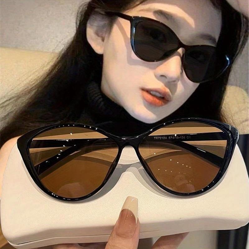 Women'S Fashion Eyewear - 1Pc Retro Frame Cat Eye Zonnebril