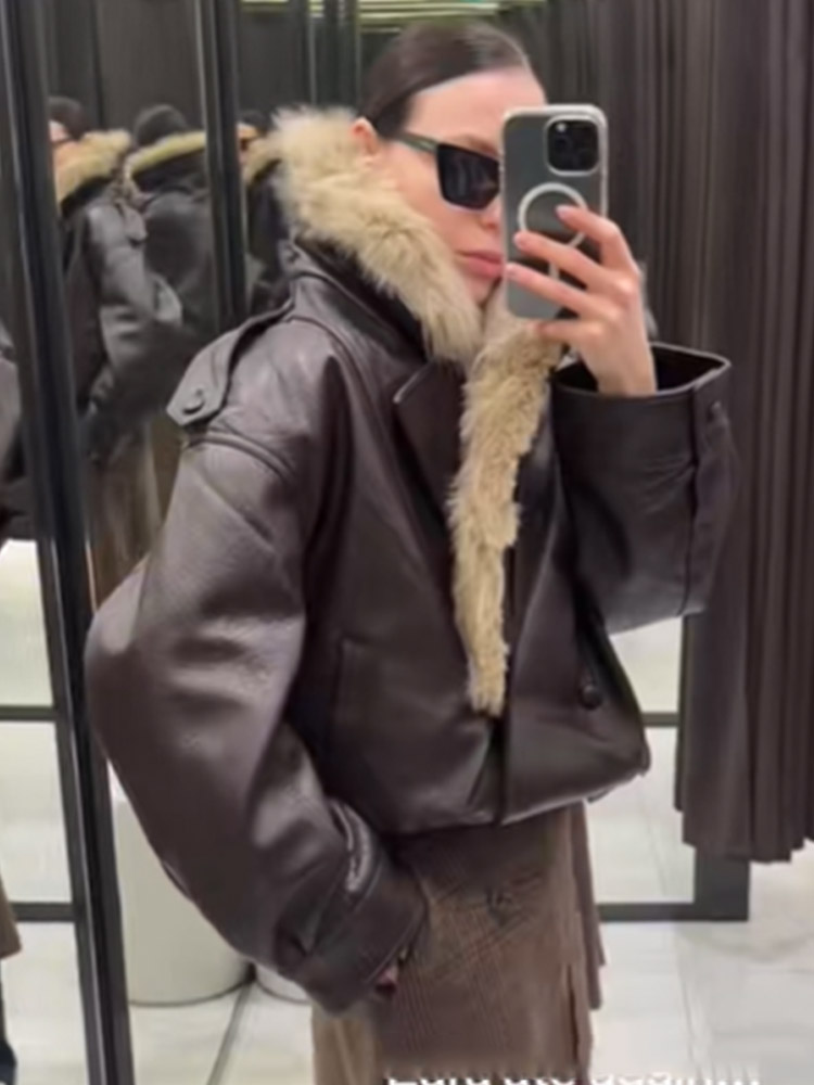 Leren dames bomberjack met kra - Women'S Fashion Bomber Jacket recensie en prijs