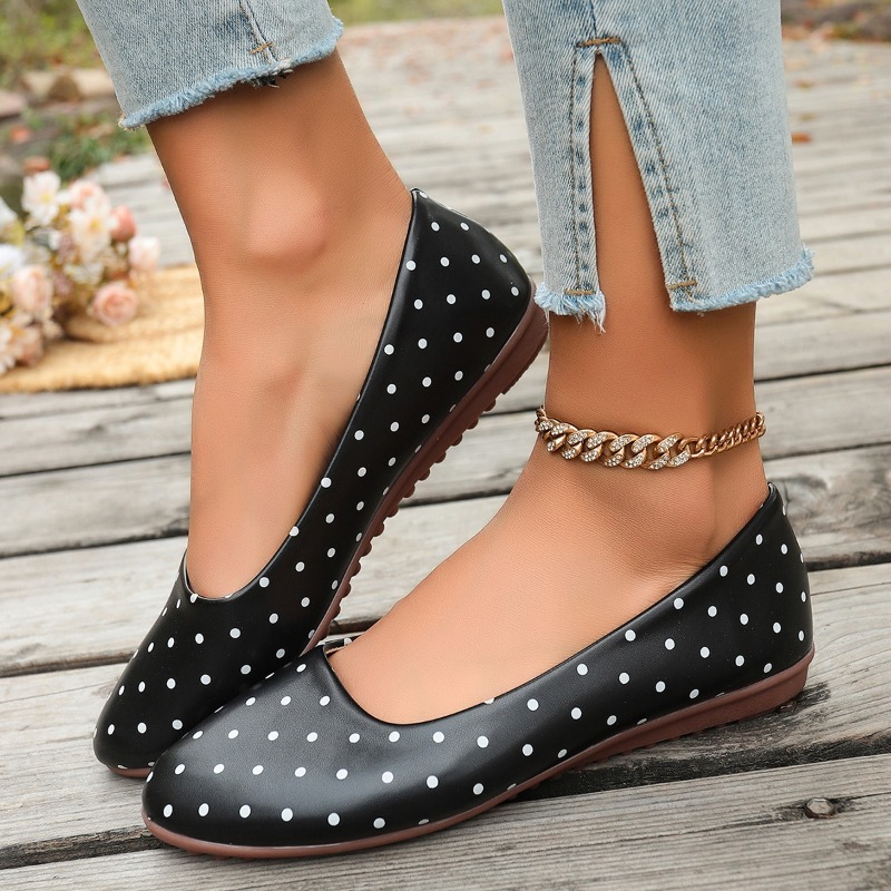 Dames Witte Polka Dot Flats Ro - Women'S Fashion Loafers recensie en prijs