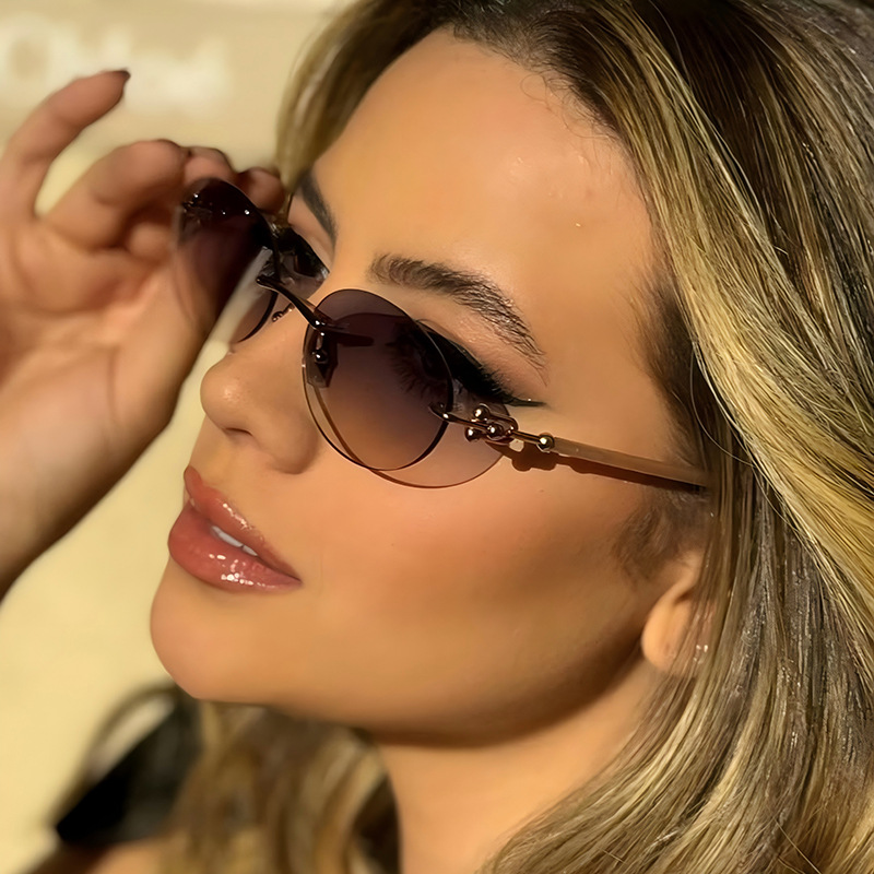 Nieuwe metalen frameloze ovale - Women'S Fashion Eyewear recensie en prijs