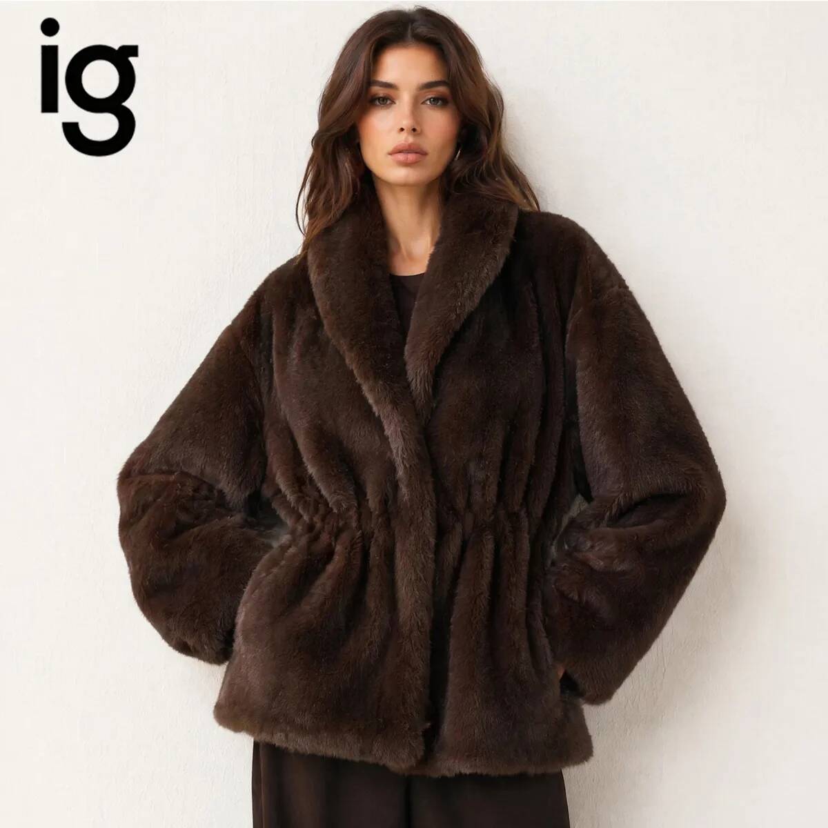 IG Dames Donkerbruin Faux Mink - Women'S Fashion Quilted Jacket recensie en prijs