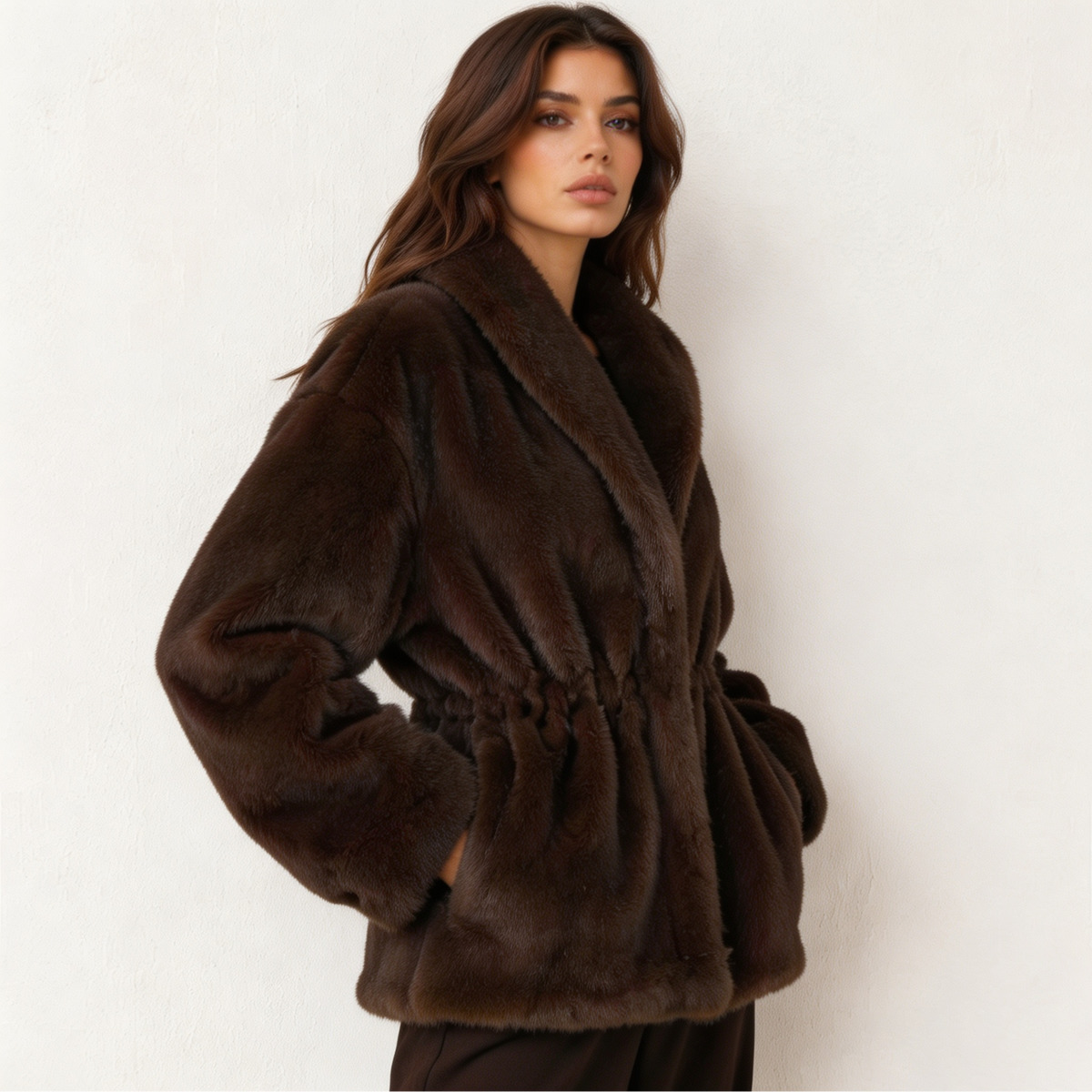 IG Dames Donkerbruin Faux Mink - Women'S Fashion Quilted Jacket recensie en prijs