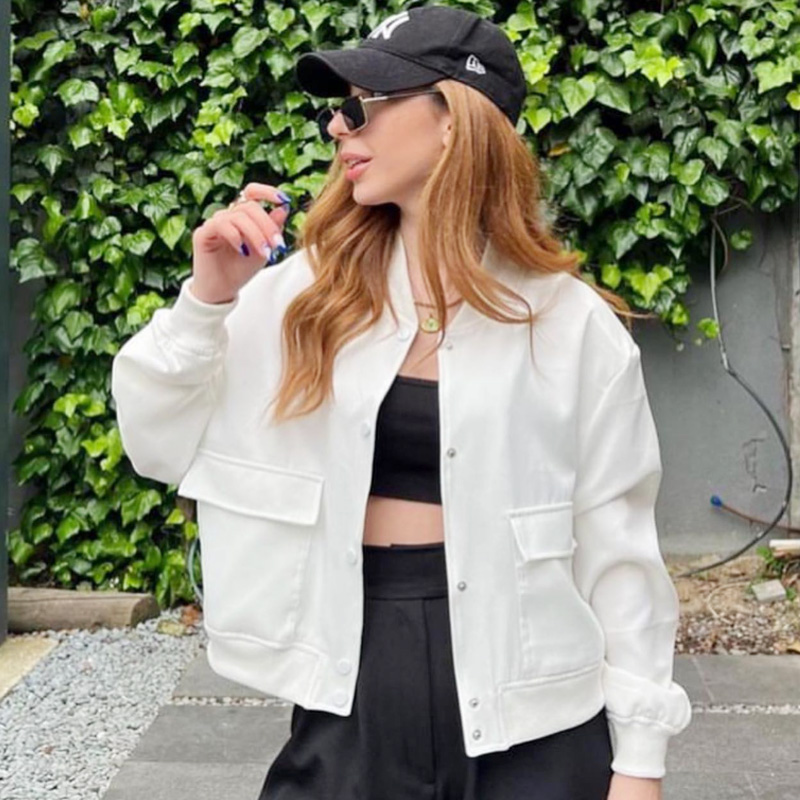 HXAO Dames Bomberjack Crop Zwa - Women'S Fashion Bomber Jacket recensie en prijs