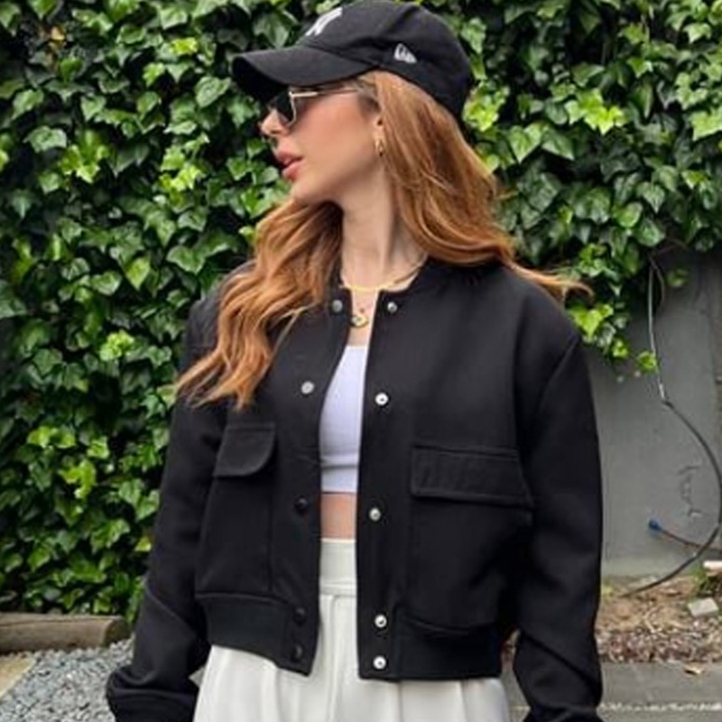 HXAO Dames Bomberjack Crop Zwa - Women'S Fashion Bomber Jacket recensie en prijs