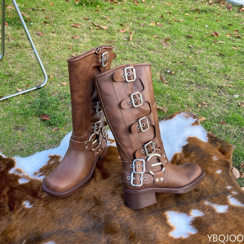 Riemgesp retro hoge laarzen ni - Women'S Fashion Boots 2025 recensie en prijs