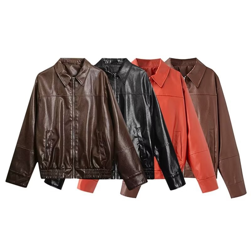 Vintage PU lederen bomberjacks - Women'S Fashion Bomber Jacket recensie en prijs