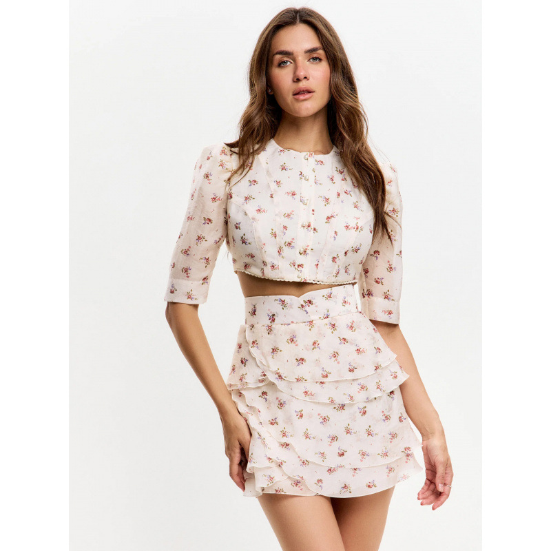 Bijpassende set met bloemenpri - Printed Wrap Skirt recensie en prijs