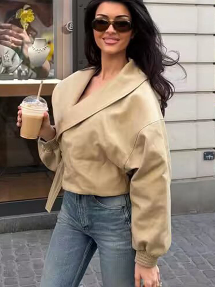 TFMLN Elegant revers bomberjac - Women'S Fashion Bomber Jacket recensie en prijs