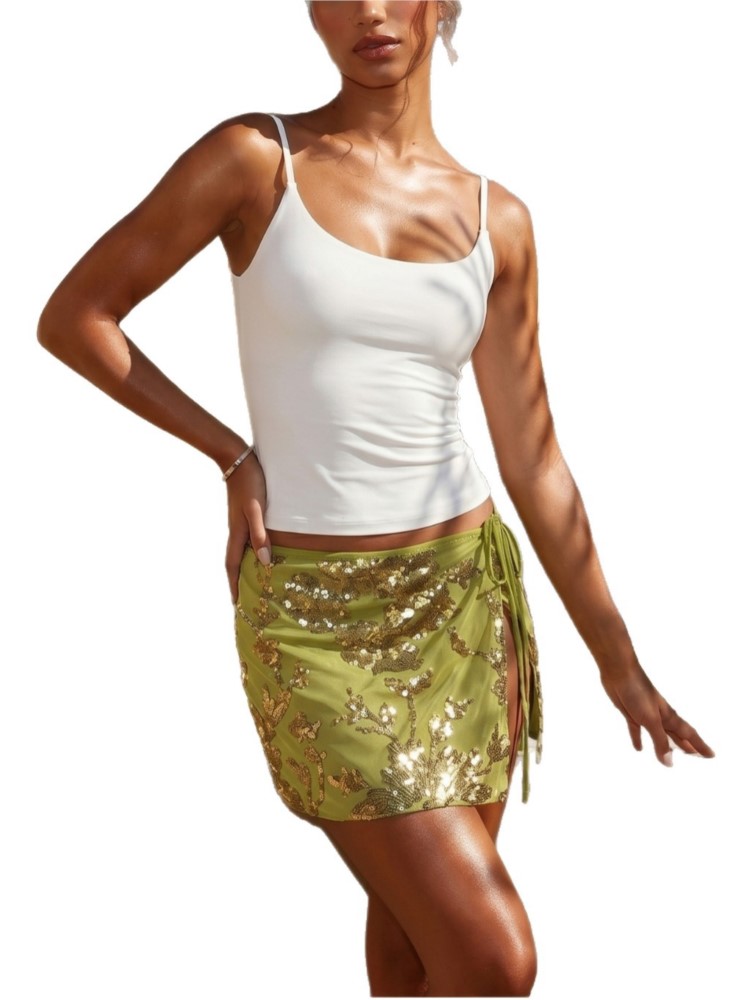 Dames Pailletten Dans Strandro - Printed Wrap Skirt recensie en prijs