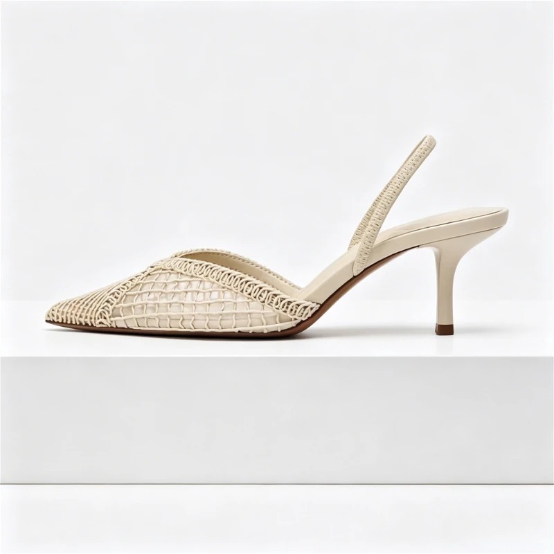 Mesh geweven sandalen met hakk - Women Fashion Brand recensie en prijs